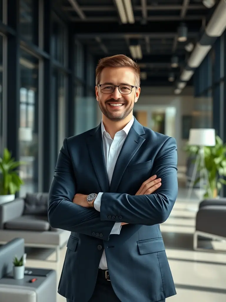 A customer testimonial video thumbnail featuring a satisfied client from the automotive industry praising Johaka's services.